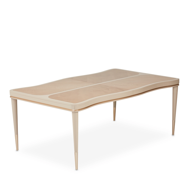 Michael Amini Malibu Crest Rectangular Wood Dining Table - Blush/Chardonnay