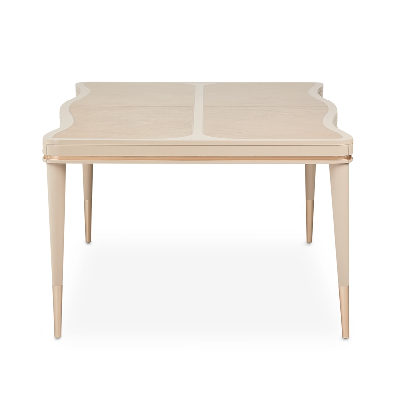 Michael Amini Malibu Crest Rectangular Wood Dining Table - Blush/Chardonnay
