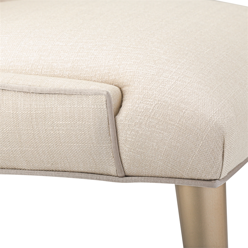 Michael Amini Malibu Crest Side Chair - Set of 2 - Frosted Linen/Chardonnay
