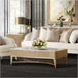 Michael Amini Malibu Crest Rectangular Wood & Marble Cocktail Table - Blush