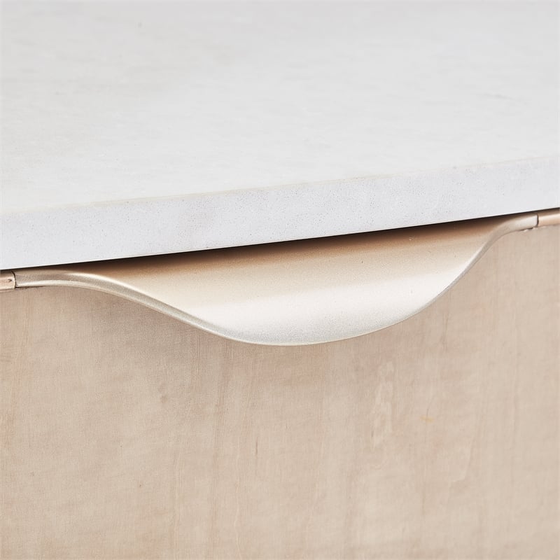 Michael Amini Malibu Crest Rectangular Wood & Marble Cocktail Table - Blush