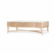 Michael Amini Malibu Crest Rectangular Wood & Marble Cocktail Table - Blush