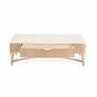 Michael Amini Malibu Crest Rectangular Wood & Marble Cocktail Table - Blush