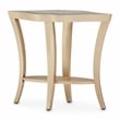 Michael Amini Malibu Crest Wood End Table with Glass Top - Chardonnay