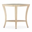 Michael Amini Malibu Crest Wood End Table with Glass Top - Chardonnay