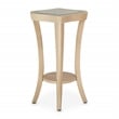 Michael Amini Malibu Crest Wood End Table with Glass Top - Chardonnay