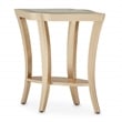 Michael Amini Malibu Crest Wood End Table with Glass Top - Chardonnay