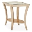 Michael Amini Malibu Crest Wood End Table with Glass Top - Chardonnay