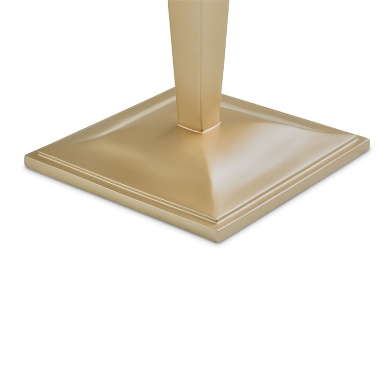 Michael Amini Malibu Crest Round Wood Pedestal Tea Table - Chardonnay