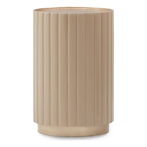 Michael Amini Malibu Crest Round Wood Chairside Table - Chardonnay