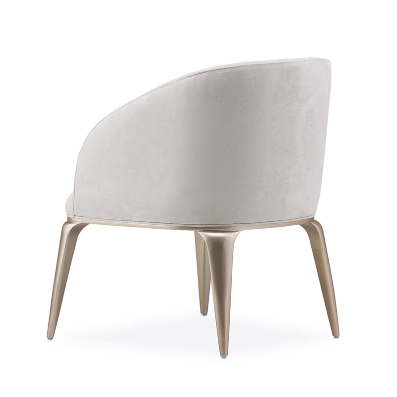 Michael Amini Malibu Crest Faux-Suede Vanity Chair - Doeskin/Chardonnay