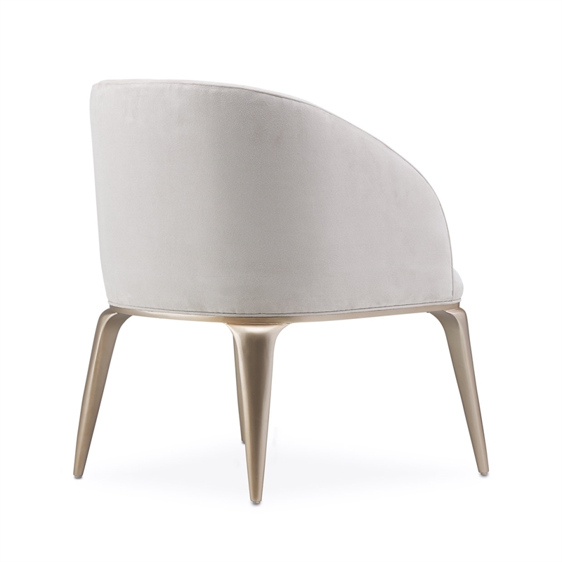Michael Amini Malibu Crest Faux-Suede Vanity Chair - Doeskin/Chardonnay