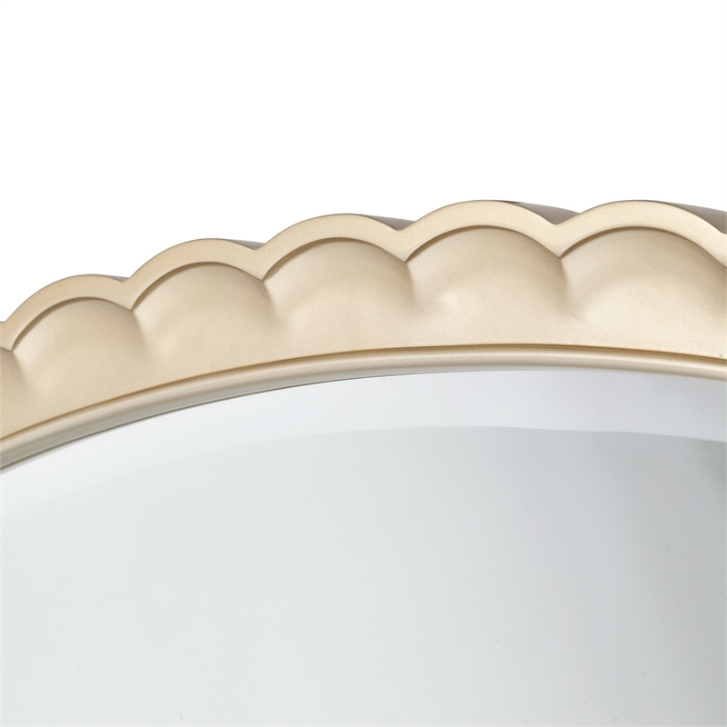 Michael Amini Malibu Crest Oval Wood Wall Mirror - Chardonnay