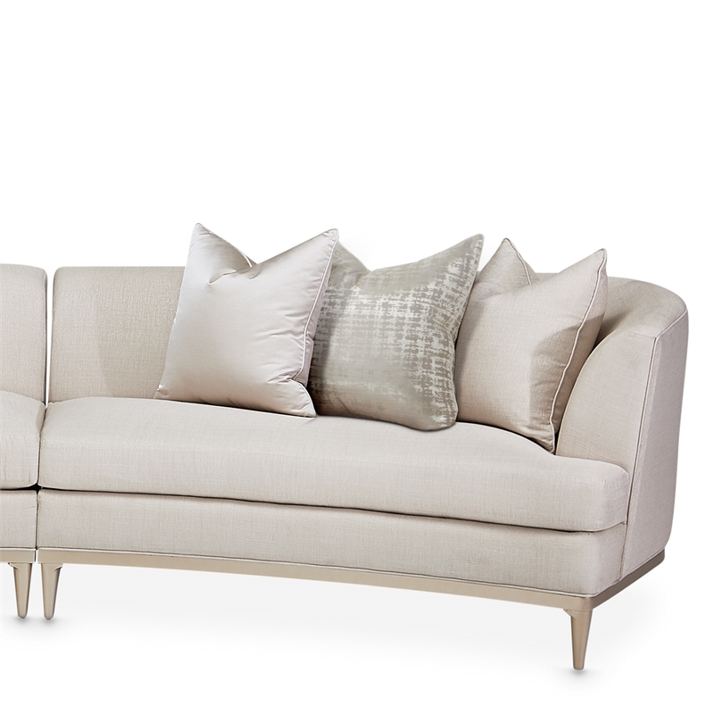 Michael Amini Malibu Crest 3-Piece Sofa - Pearl/Chardonnay
