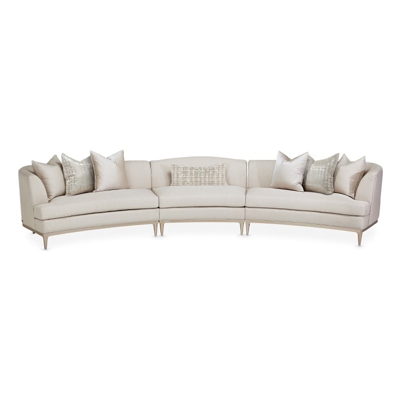 Michael Amini Malibu Crest 3-Piece Sofa - Pearl/Chardonnay