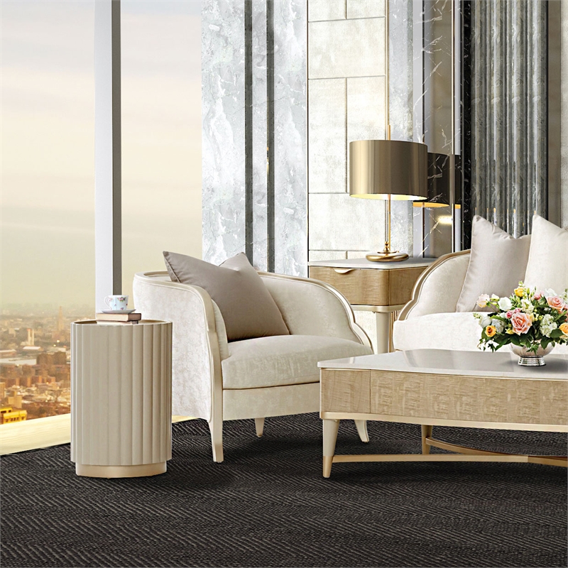 Michael Amini Malibu Crest Accent Chair - Cloud White/Chardonnay