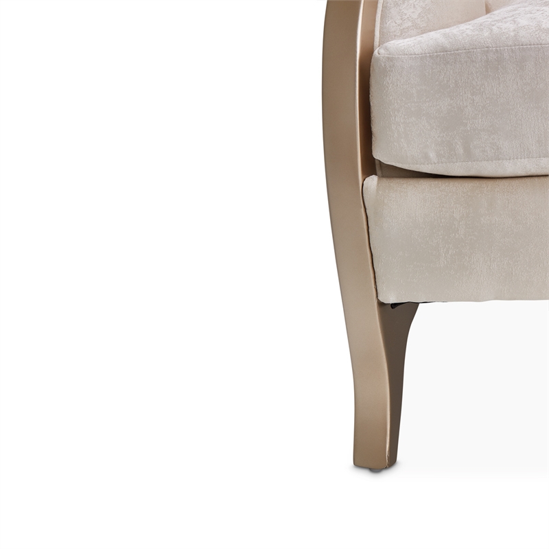 Michael Amini Malibu Crest Accent Chair - Cloud White/Chardonnay