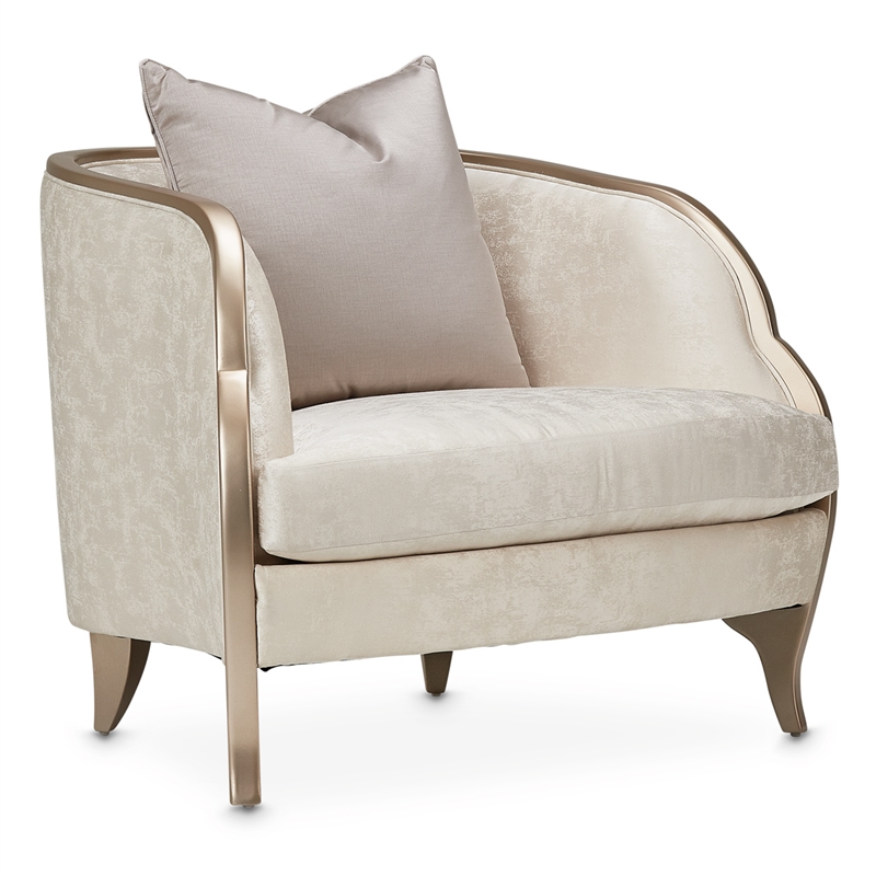 Michael Amini Malibu Crest Accent Chair - Cloud White/Chardonnay