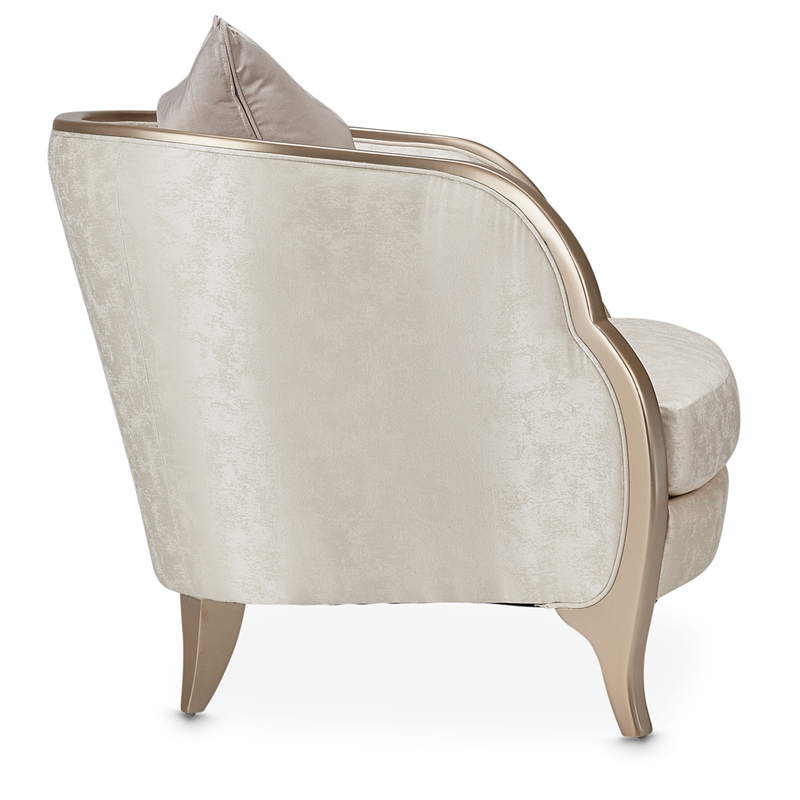 Michael Amini Malibu Crest Accent Chair - Cloud White/Chardonnay