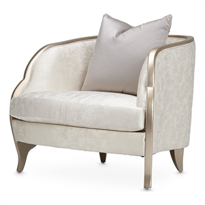 michael amini malibu crest accent chair - cloud white/chardonnay