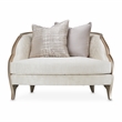 Michael Amini Malibu Crest Chair and Half - Cloud White/Chardonnay