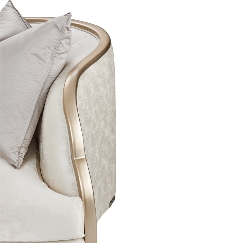 Michael Amini Malibu Crest Chair and Half - Cloud White/Chardonnay