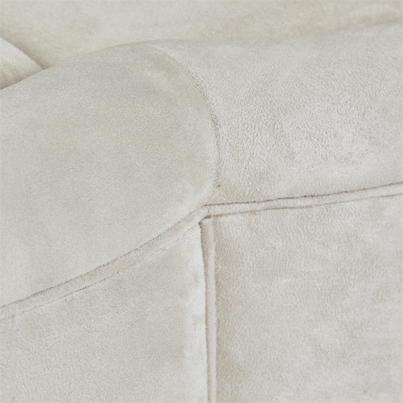 Michael Amini Malibu Crest Faux-Suede  Cocktail Ottoman - Doeskin/Chardonnay