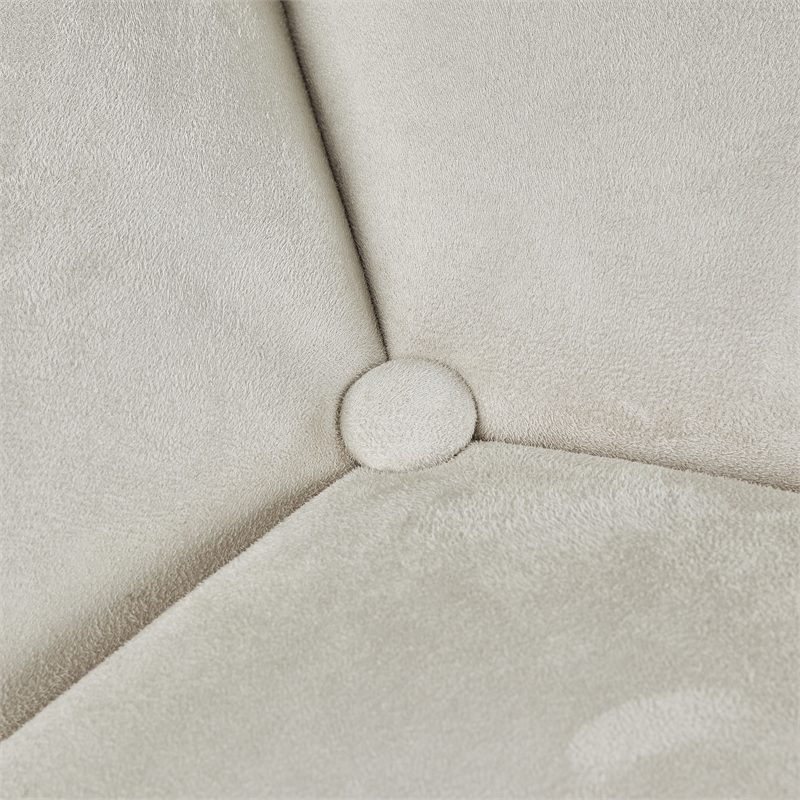Michael Amini Malibu Crest Faux-Suede  Cocktail Ottoman - Doeskin/Chardonnay