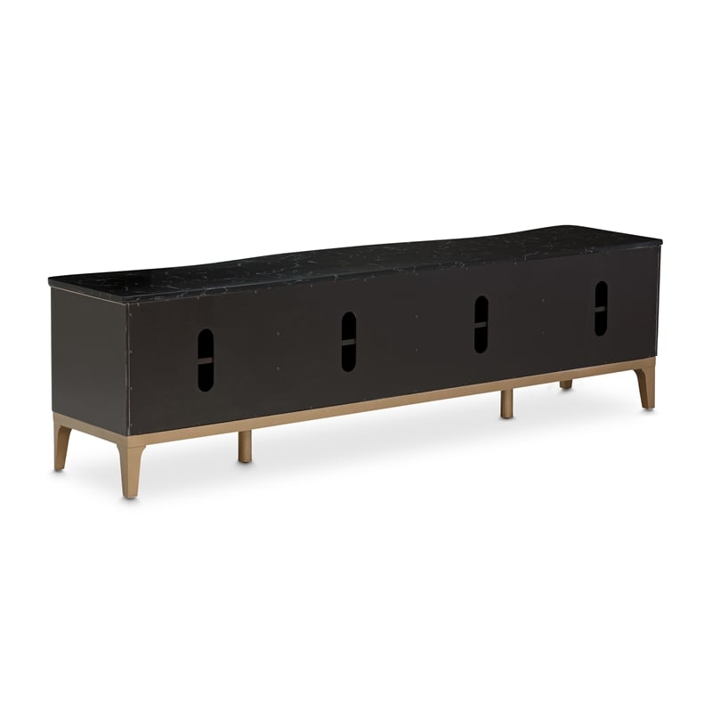 Michael Amini Malibu Crest TV Console - Crotch Mahogany