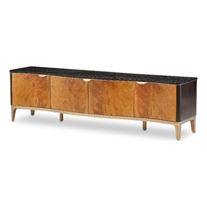 Michael Amini Malibu Crest TV Console - Crotch Mahogany