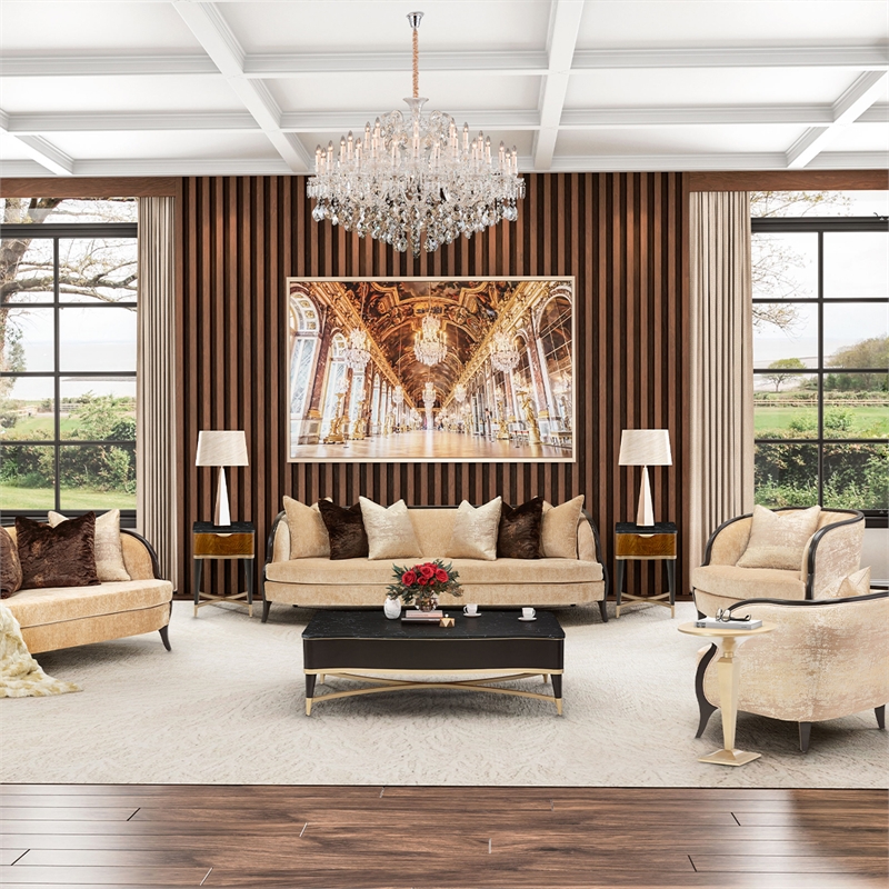 Michael Amini Malibu Crest End Table - Crotch Mahogany