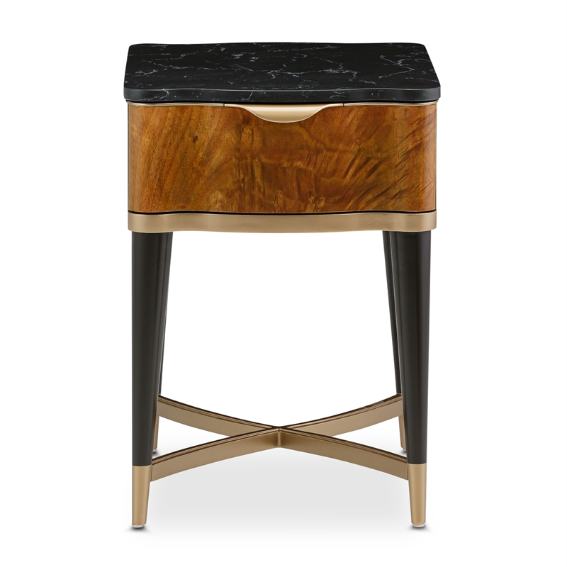 Michael Amini Malibu Crest End Table - Crotch Mahogany