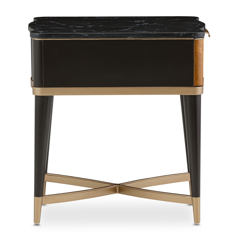 Michael Amini Malibu Crest End Table - Crotch Mahogany