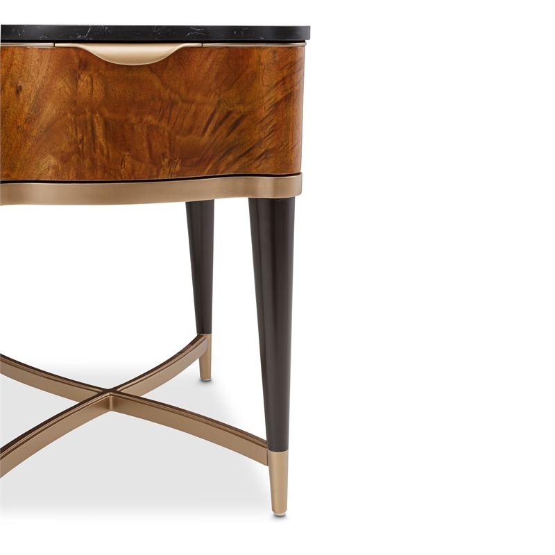Michael Amini Malibu Crest End Table - Crotch Mahogany
