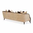Michael Amini Malibu Crest Chenille Sofa - Honey/Dark Espresso