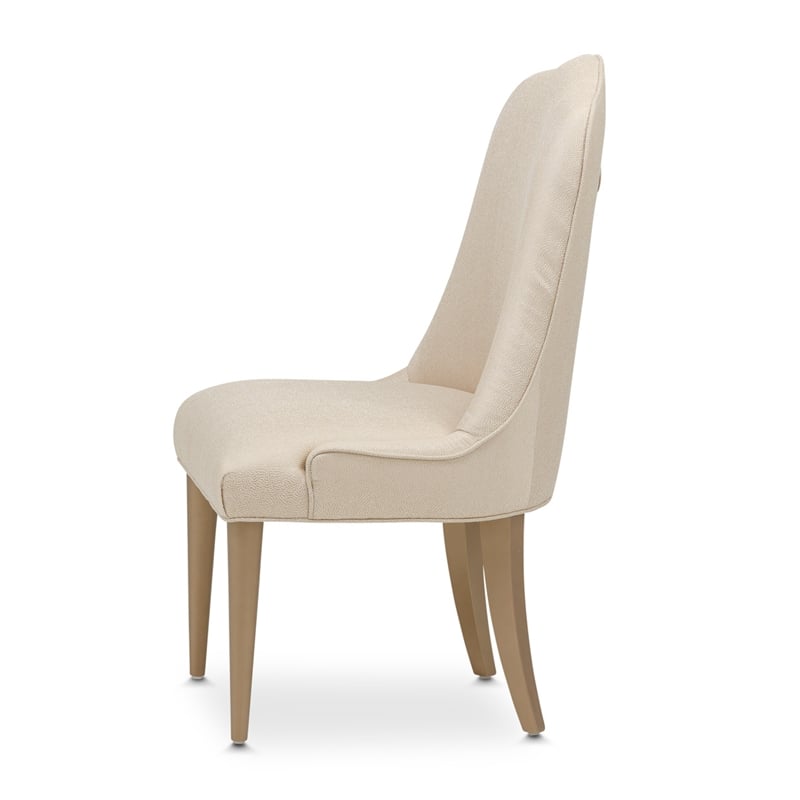Michael Amini Malibu Crest Dining Side Chair - Set of 2 - Sahara/Burnished Gold