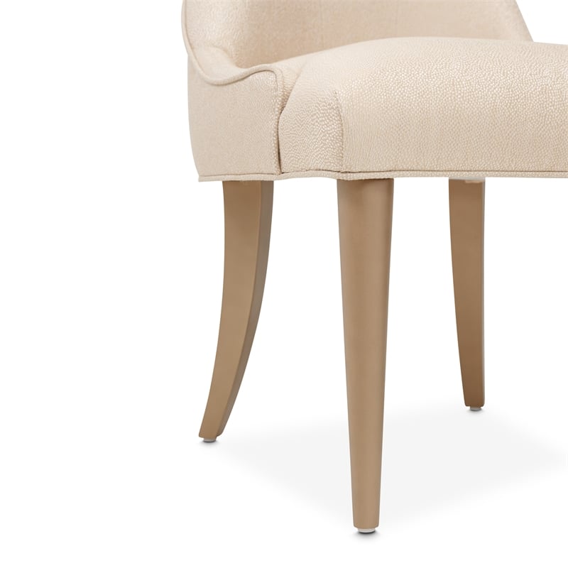 Michael Amini Malibu Crest Dining Side Chair - Set of 2 - Sahara/Burnished Gold