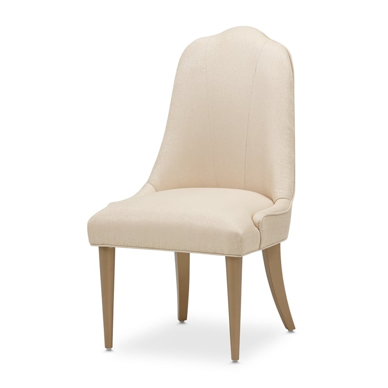 Michael Amini Malibu Crest Dining Side Chair - Set of 2 - Sahara/Burnished Gold