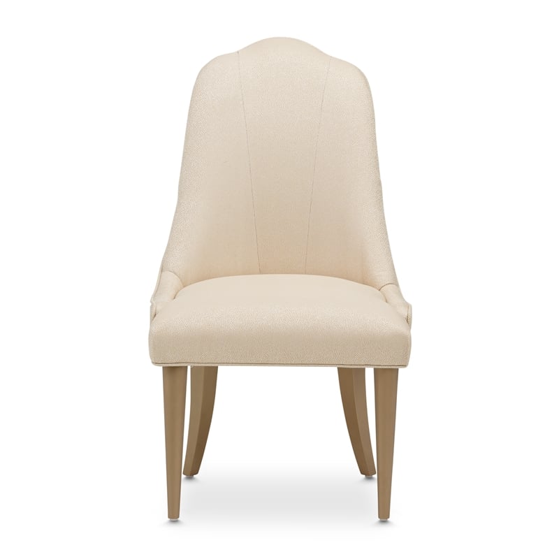 Michael Amini Malibu Crest Dining Side Chair - Set of 2 - Sahara/Burnished Gold