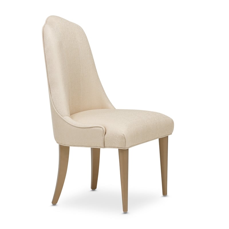 Michael Amini Malibu Crest Dining Side Chair - Set of 2 - Sahara/Burnished Gold
