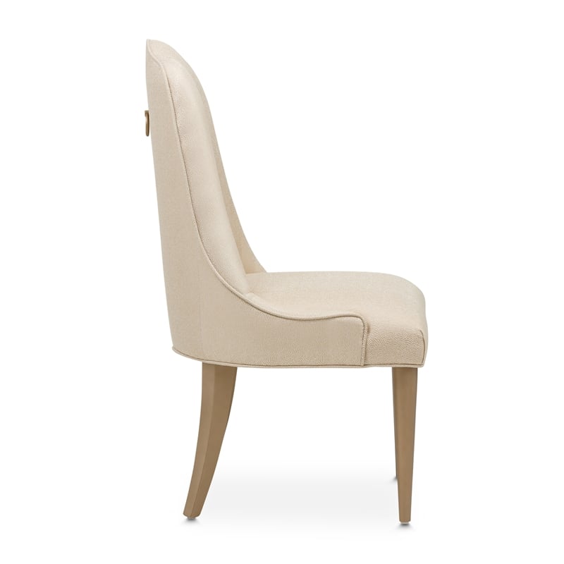 Michael Amini Malibu Crest Dining Side Chair - Set of 2 - Sahara/Burnished Gold