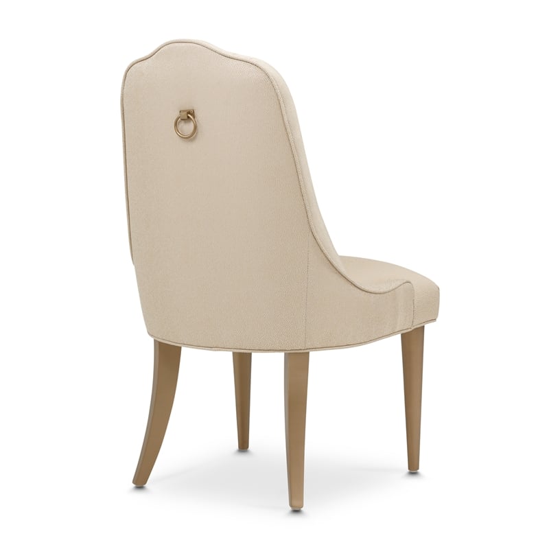 Michael Amini Malibu Crest Dining Side Chair - Set of 2 - Sahara/Burnished Gold