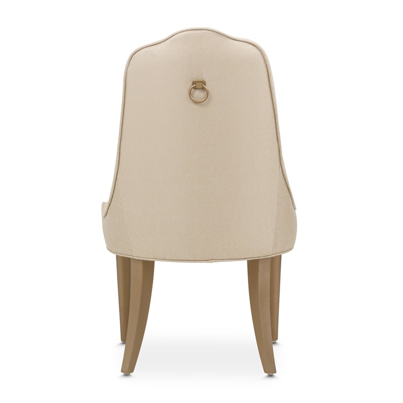 Michael Amini Malibu Crest Dining Side Chair - Set of 2 - Sahara/Burnished Gold