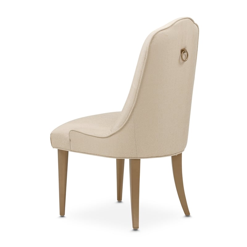 Michael Amini Malibu Crest Dining Side Chair - Set of 2 - Sahara/Burnished Gold