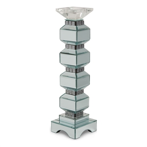 Michael Amini Montreal 18.75&quot Tiered Mirrored Candle Holder - Set of 2