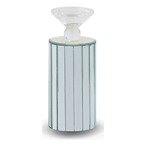 Michael Amini Montreal 10.75&quot Mirrored Barrel Candle Holder - Set of 6
