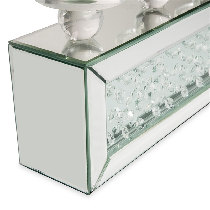 Michael Amini Montreal Rectangular Mirrored Glass Candelabra
