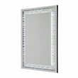 Michael Amini Montreal Rectangular Crystal Framed Wall Mirror With LED Lighting
