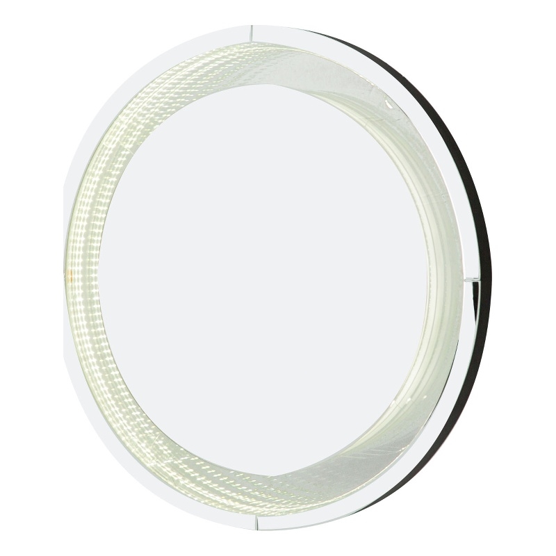 Michael Amini Montreal Round Wall Mirror with LED Lighting