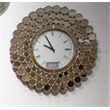 Michael Amini Montreal Round Mosaic Mirrored Wall Clock